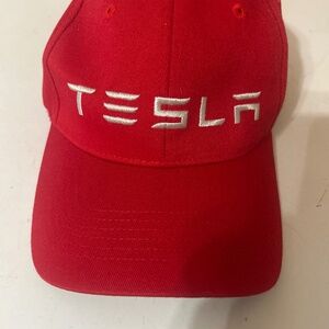 NWOT TESLA red cap with white letters
